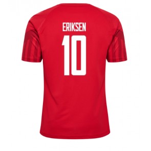 Lacne Muži Futbalové dres Dánsko Christian Eriksen #10 MS 2022 Krátky Rukáv - Domáci